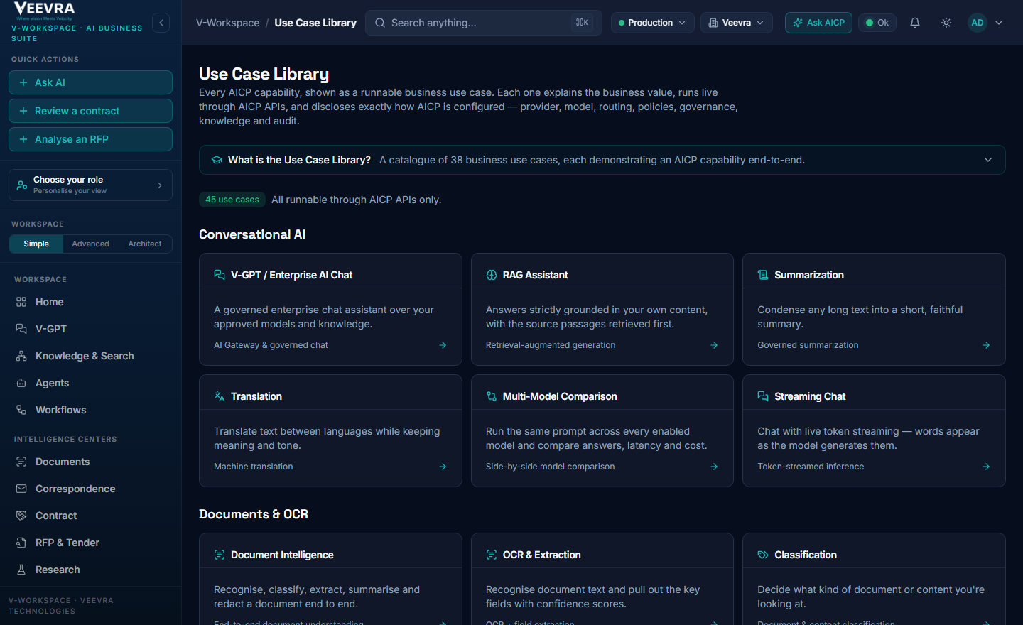V-Workspace Use Case Library